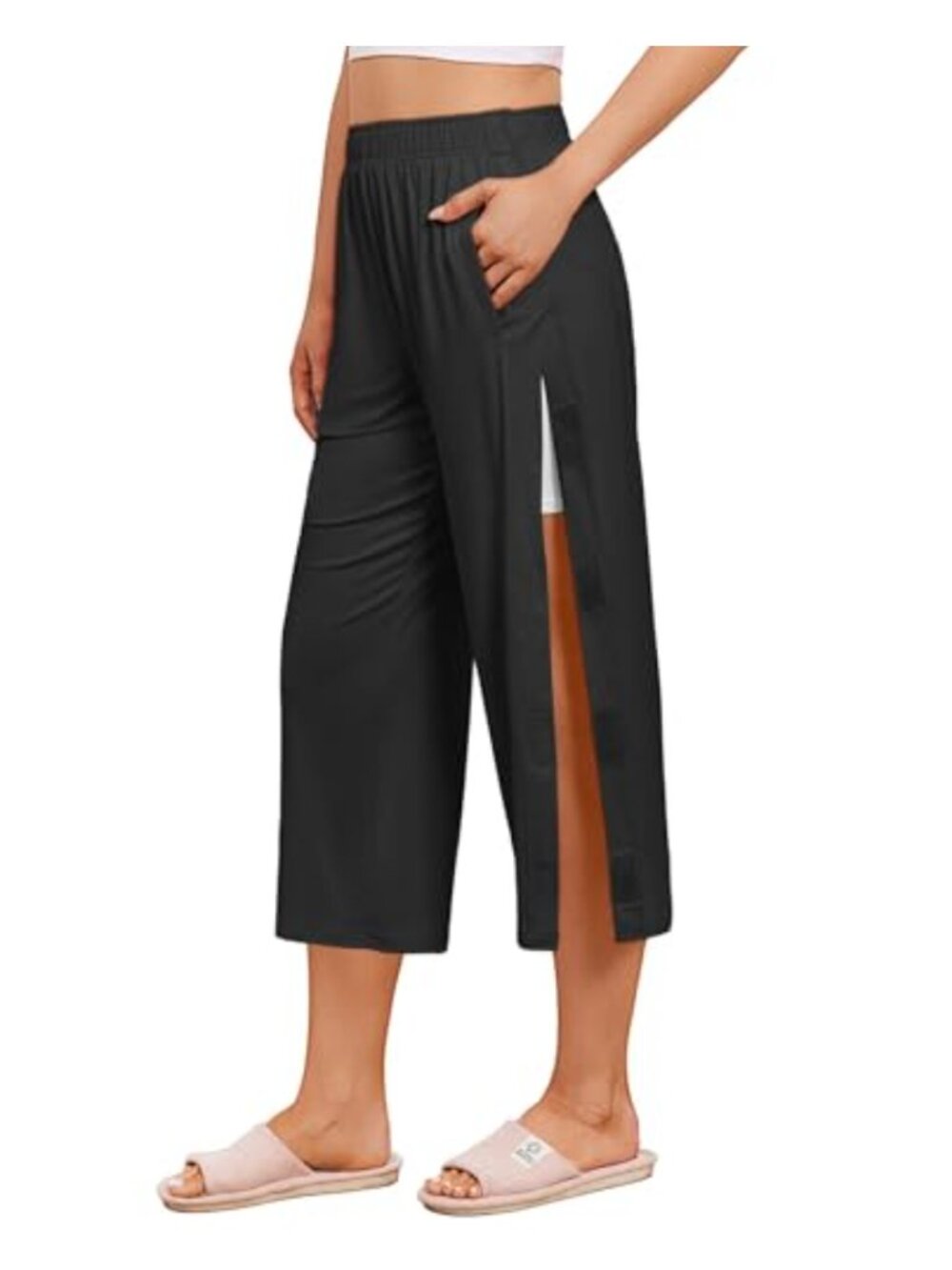 Womens Tear Away Capri Pants Post Surgery Breakaway
